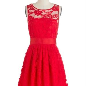 Red lace modcloth dress